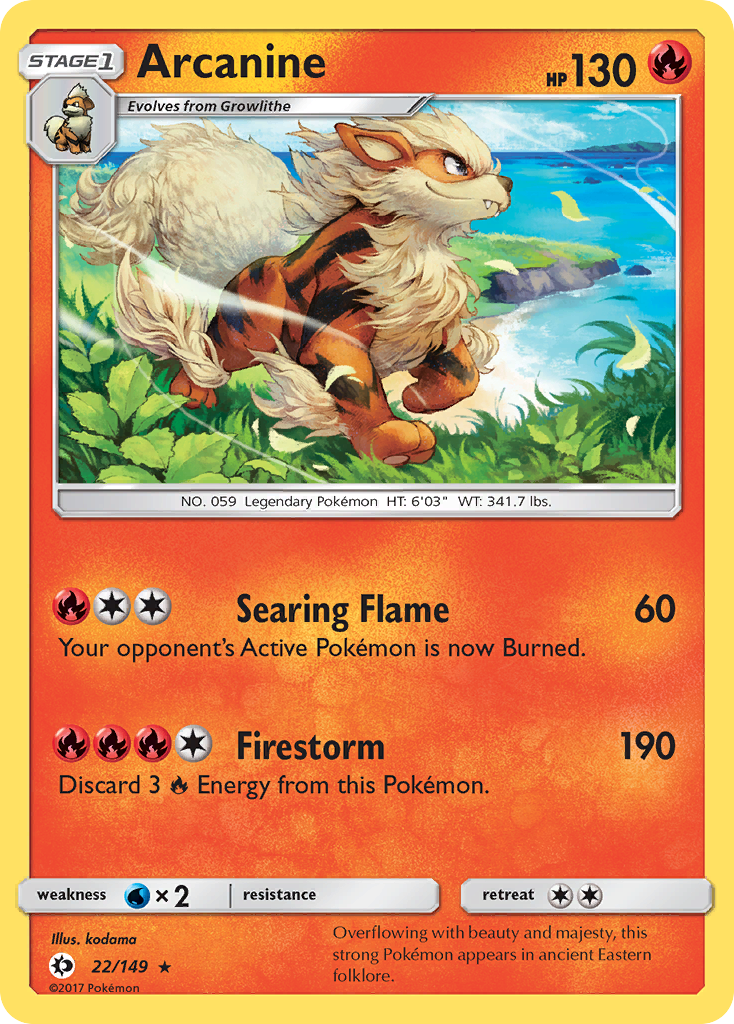 Arcanine (22/149) [Sun & Moon: Base Set] | Galactic Gamez