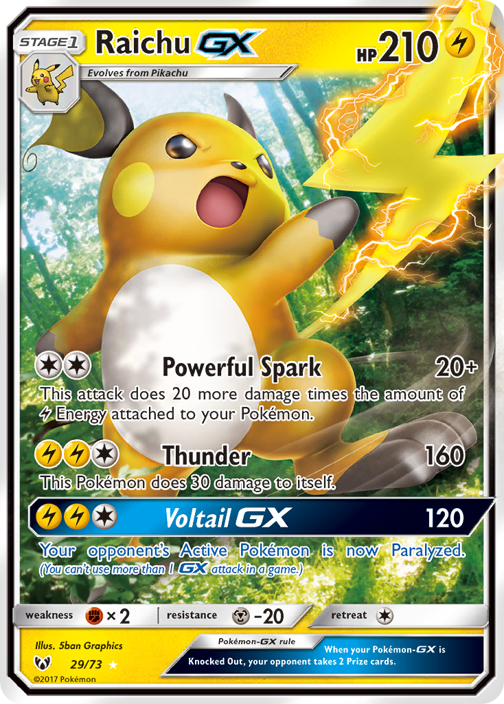 Raichu GX (29/73) [Sun & Moon: Shining Legends] | Galactic Gamez