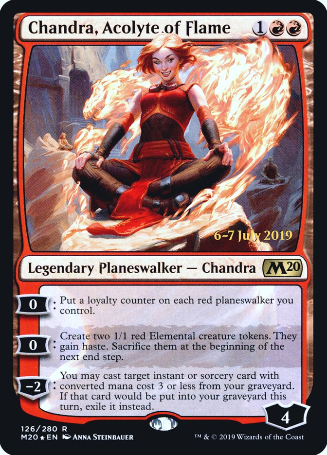 Chandra, Acolyte of Flame  [Core Set 2020 Prerelease Promos] | Galactic Gamez