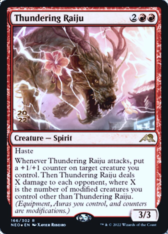 Thundering Raiju [Kamigawa: Neon Dynasty Prerelease Promos] | Galactic Gamez