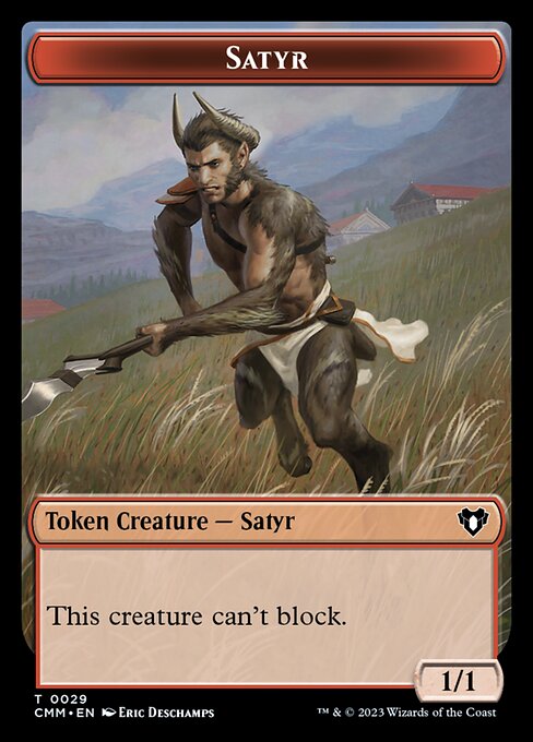 Spirit (0010) // Satyr Double-Sided Token [Commander Masters Tokens] | Galactic Gamez
