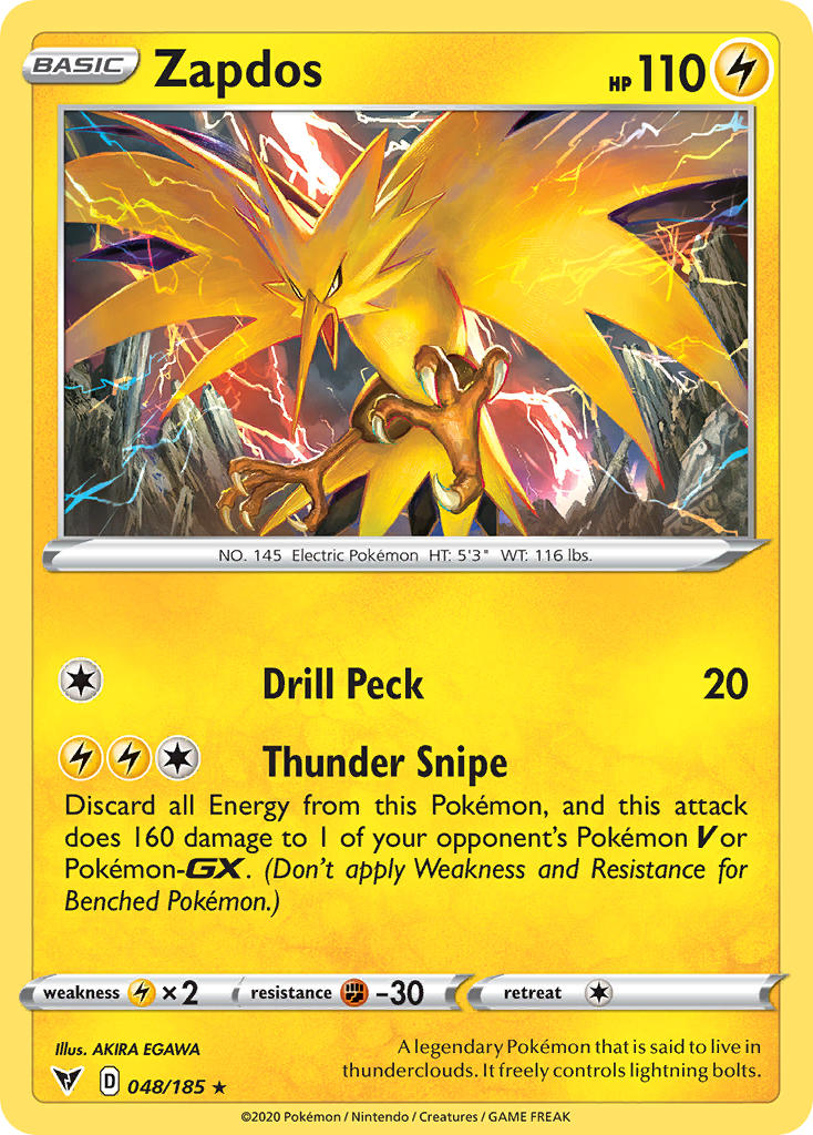 Zapdos (048/185) [Sword & Shield: Vivid Voltage] | Galactic Gamez