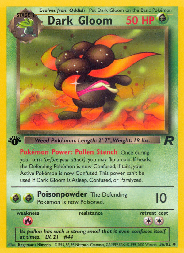 Dark Gloom (36/82) [Team Rocket 1st Edition] | Galactic Gamez