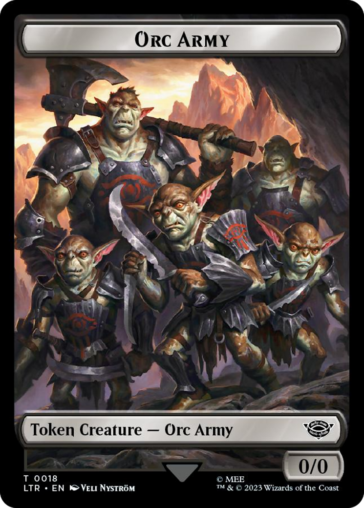 Orc Army (0018) // Food (0022) Double-Sided Token (Surge Foil) [The Lord of the Rings: Tales of Middle-Earth Tokens] | Galactic Gamez