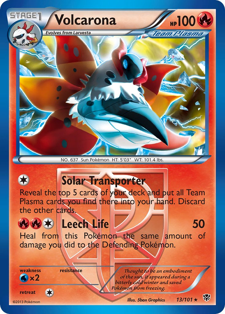 Volcarona (13/101) (Theme Deck Exclusive) [Black & White: Plasma Blast] | Galactic Gamez