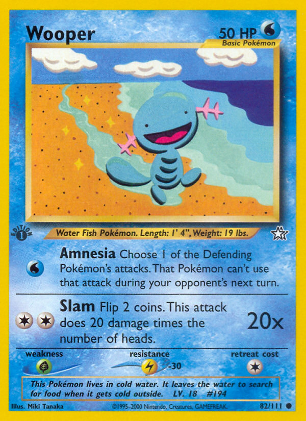 Wooper (82/111) [Neo Genesis 1st Edition] | Galactic Gamez