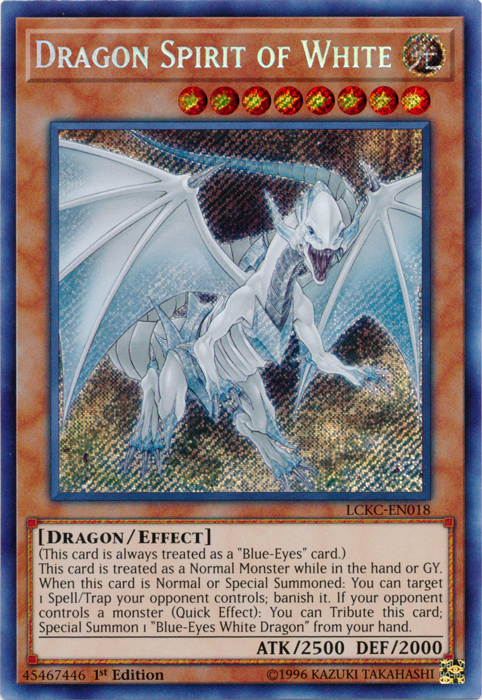 Dragon Spirit of White [LCKC-EN018] Secret Rare | Galactic Gamez