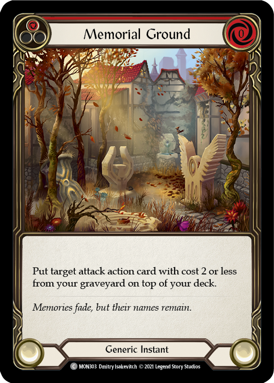 Memorial Ground (Red) (Rainbow Foil) [MON303-RF] 1st Edition Rainbow Foil | Galactic Gamez