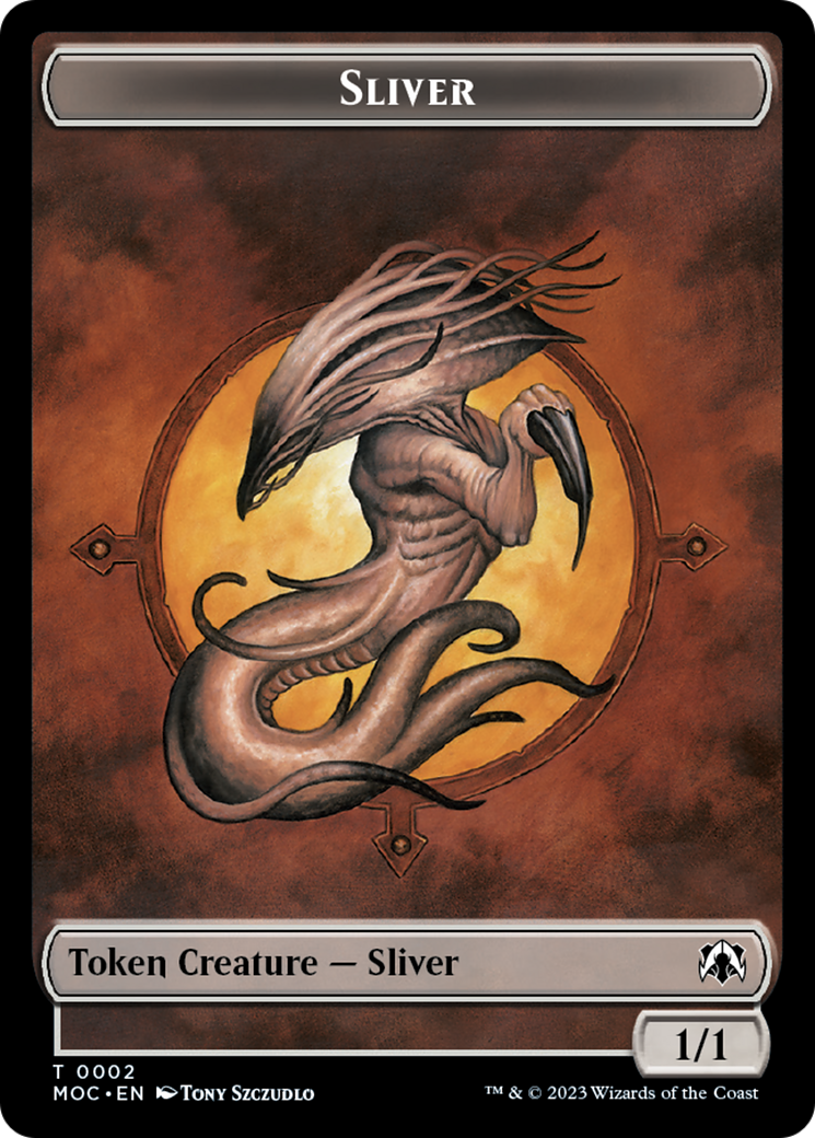 Goblin // Sliver Double-Sided Token [March of the Machine Commander Tokens] | Galactic Gamez