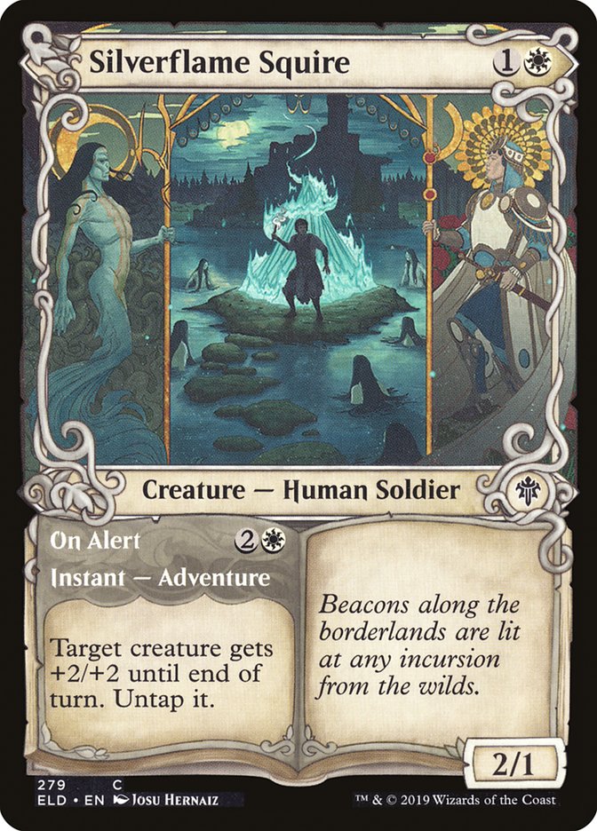Silverflame Squire // On Alert (Showcase) [Throne of Eldraine] | Galactic Gamez
