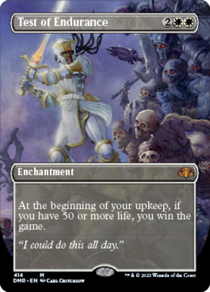Test of Endurance (Borderless Alternate Art) [Dominaria Remastered] | Galactic Gamez