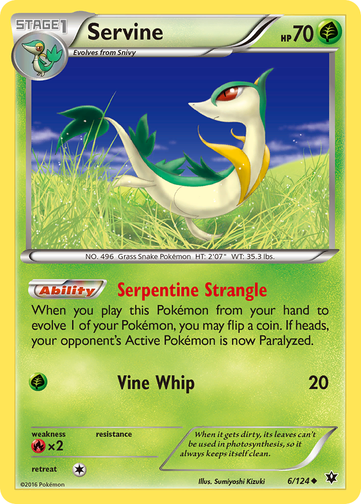 Servine (6/124) [XY: Fates Collide] | Galactic Gamez