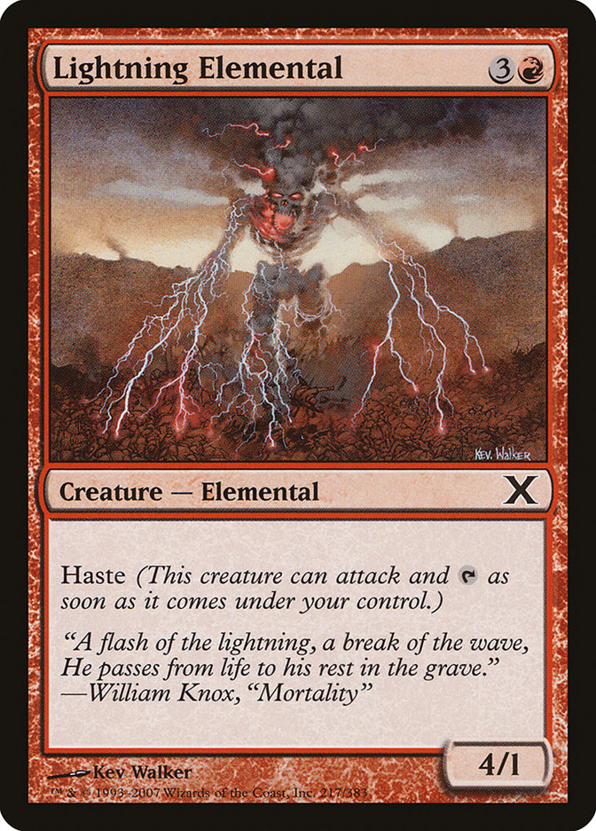 Lightning Elemental [Tenth Edition] | Galactic Gamez