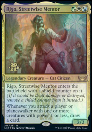 Rigo, Streetwise Mentor [Streets of New Capenna Prerelease Promos] | Galactic Gamez