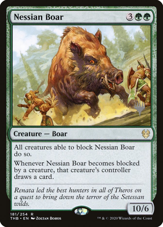 Nessian Boar (Promo Pack) [Theros Beyond Death Promos] | Galactic Gamez