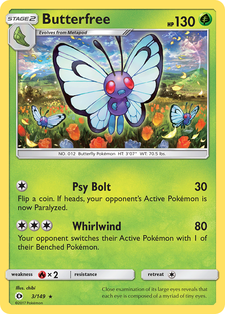 Butterfree (3/149) [Sun & Moon: Base Set] | Galactic Gamez