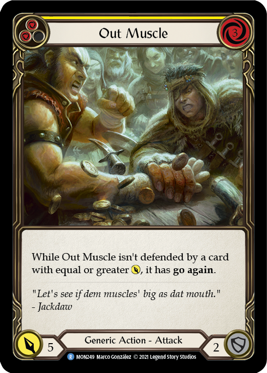 Out Muscle (Yellow) [MON249] 1st Edition Normal | Galactic Gamez