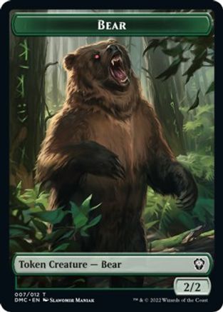 Kavu // Bear Double-sided Token [Dominaria United Commander Tokens] | Galactic Gamez