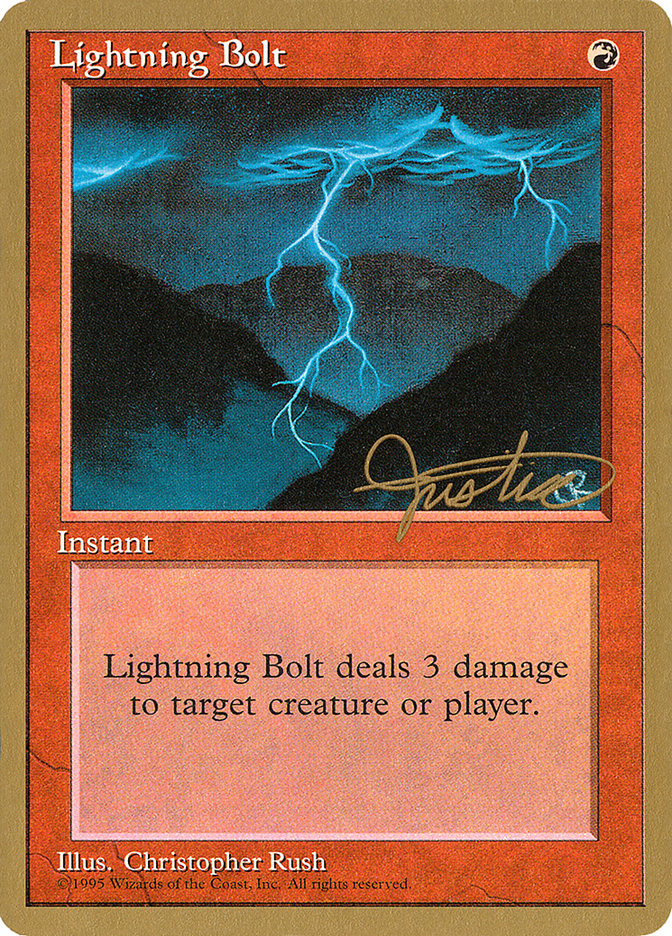 Lightning Bolt (Mark Justice) [Pro Tour Collector Set] | Galactic Gamez