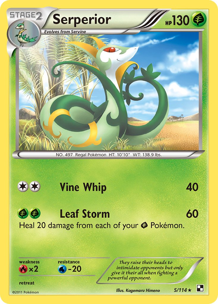 Serperior (5/114) (Cracked Ice Holo) (Theme Deck Exclusive) [Black & White: Base Set] | Galactic Gamez