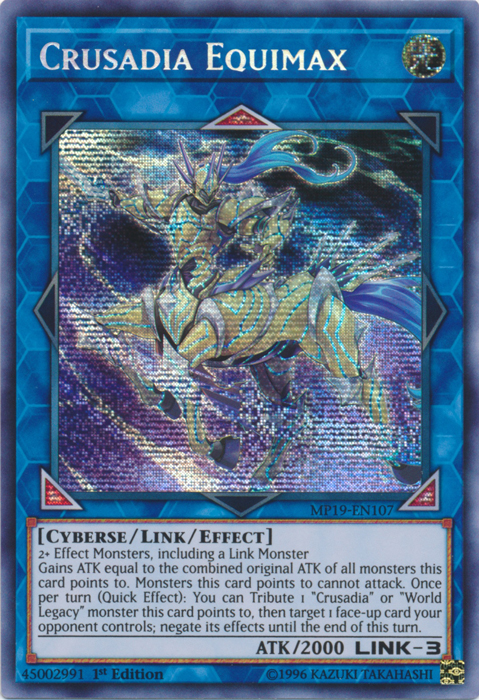 Crusadia Equimax [MP19-EN107] Prismatic Secret Rare | Galactic Gamez