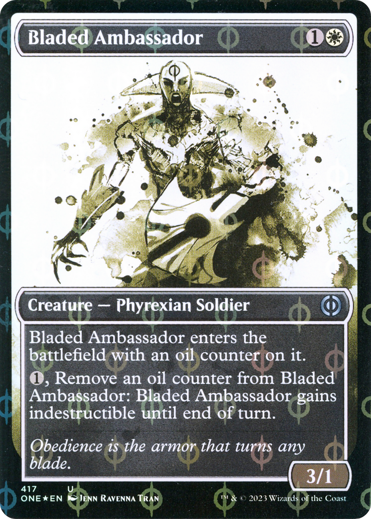 Bladed Ambassador (Showcase Ichor Step-and-Compleat Foil) [Phyrexia: All Will Be One] | Galactic Gamez