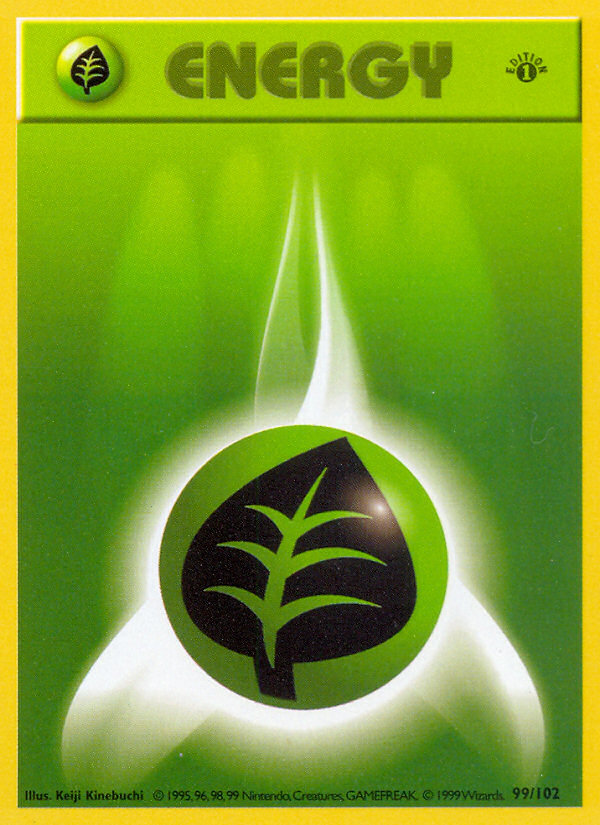 Grass Energy (99/102) (Shadowless) [Base Set 1st Edition] | Galactic Gamez
