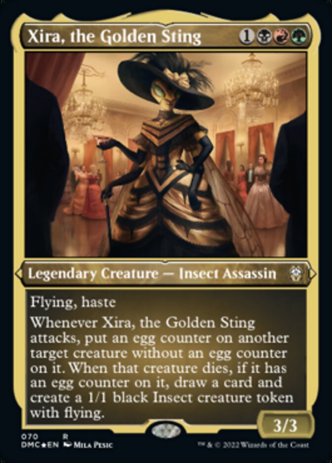 Xira, the Golden Sting (Foil Etched) [Dominaria United Commander] | Galactic Gamez