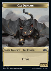 Cat Dragon // Spirit Double-sided Token [Double Masters 2022 Tokens] | Galactic Gamez