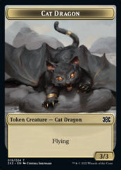 Cat Dragon // Monk Double-sided Token [Double Masters 2022 Tokens] | Galactic Gamez