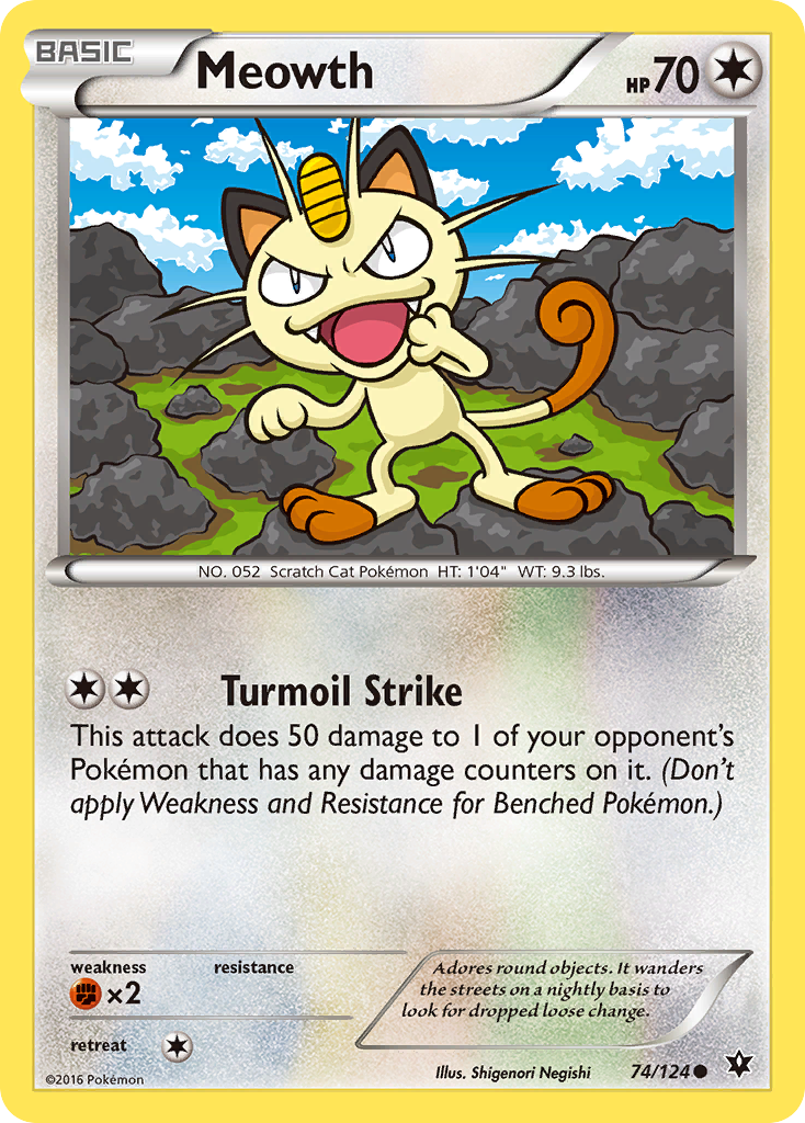 Meowth (74/124) [XY: Fates Collide] | Galactic Gamez