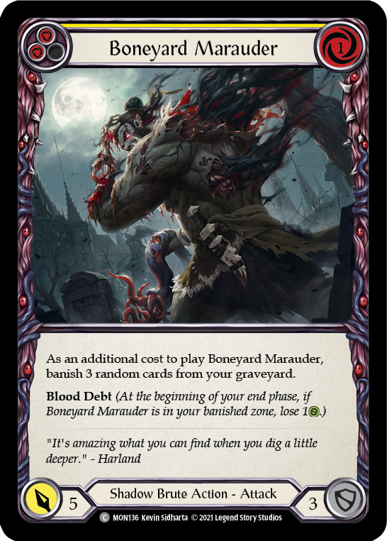 Boneyard Marauder (Yellow) [MON136] 1st Edition Normal | Galactic Gamez