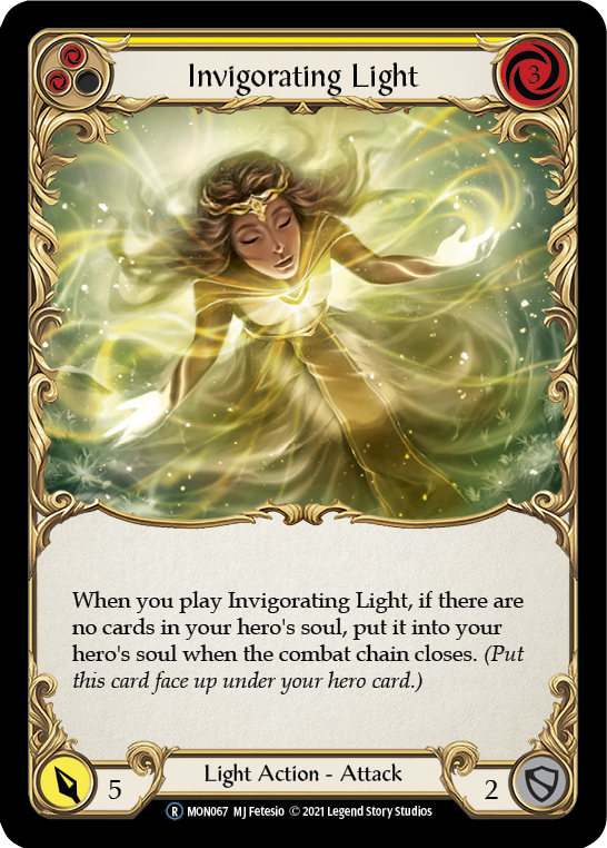 Invigorating Light (Yellow) (Rainbow Foil) [U-MON067-RF] Unlimited Edition Rainbow Foil | Galactic Gamez