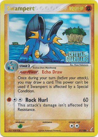 Swampert (27/100) (Stamped) [EX: Crystal Guardians] | Galactic Gamez