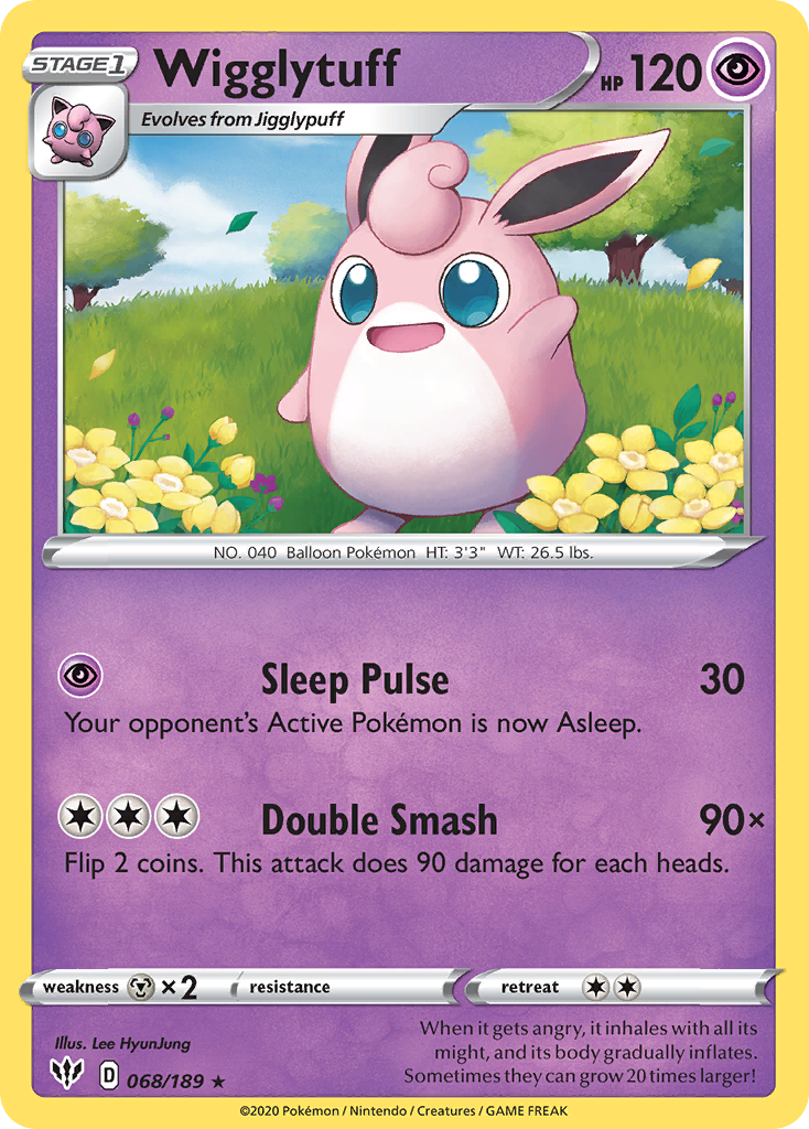 Wigglytuff (068/189) [Sword & Shield: Darkness Ablaze] | Galactic Gamez