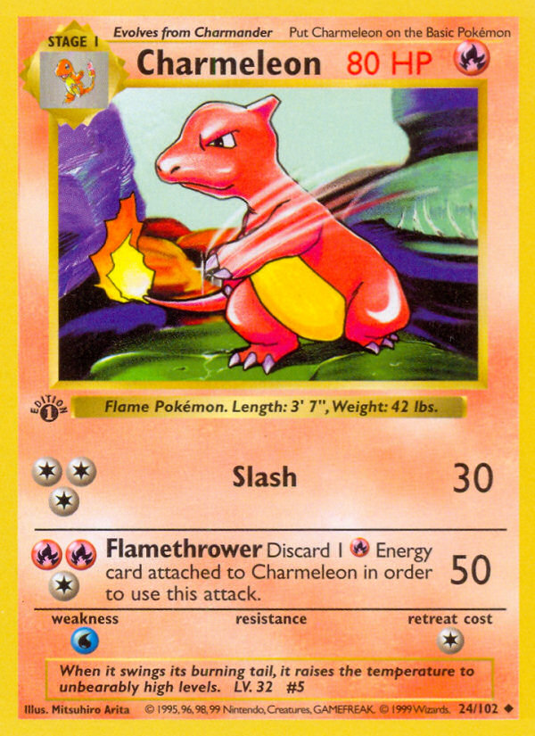 Charmeleon (24/102) (Shadowless) [Base Set 1st Edition] | Galactic Gamez