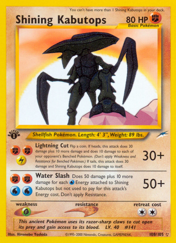 Shining Kabutops (108/105) [Neo Destiny 1st Edition] | Galactic Gamez