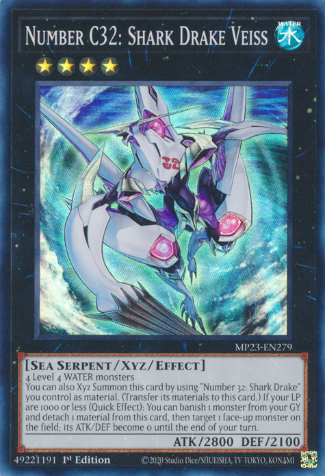 Number C32: Shark Drake Veiss [MP23-EN279] Super Rare | Galactic Gamez