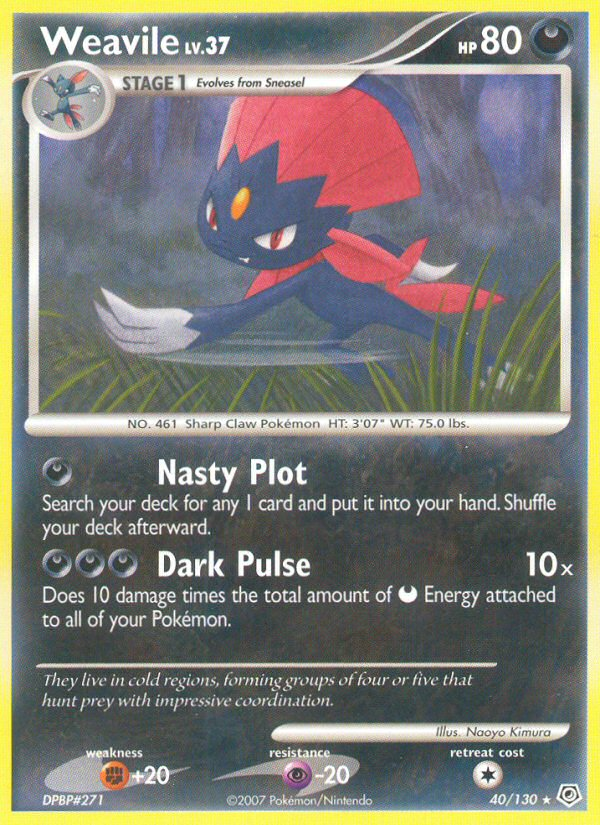 Weavile (40/130) [Diamond & Pearl: Base Set] | Galactic Gamez