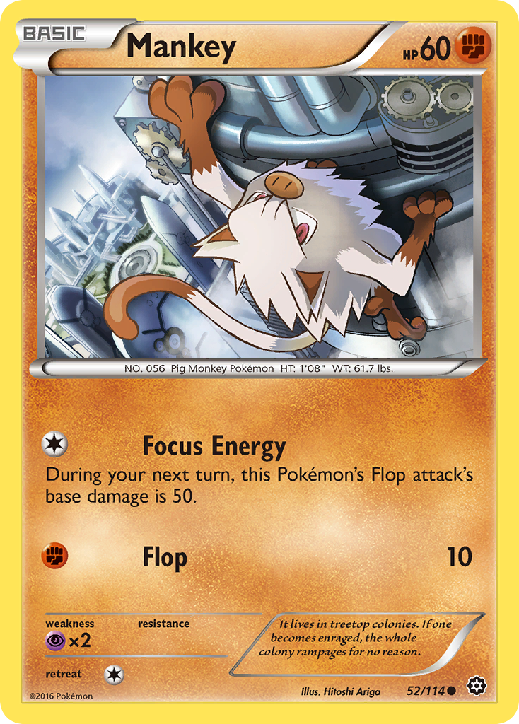 Mankey (52/114) [XY: Steam Siege] | Galactic Gamez