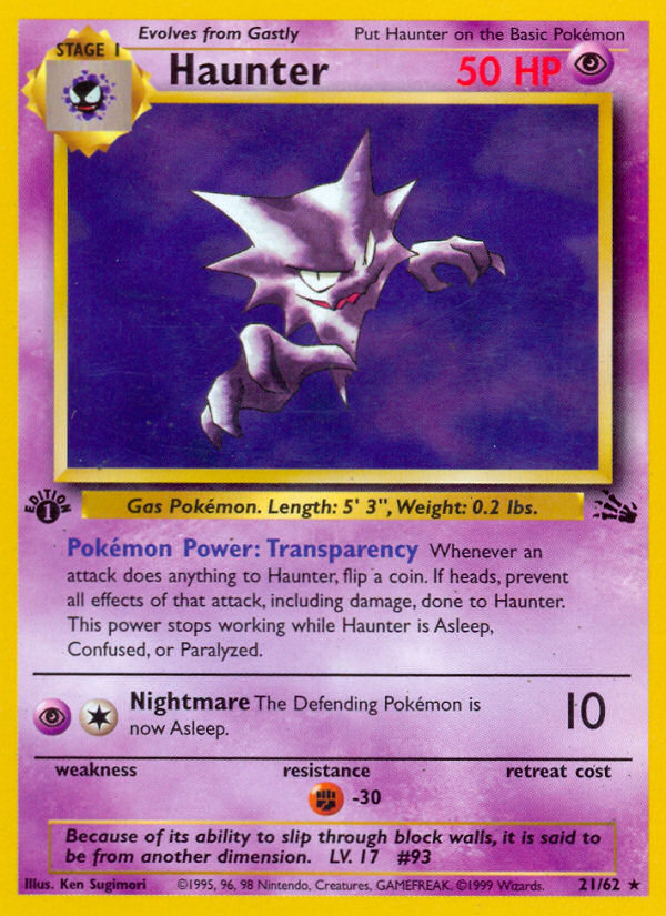 Haunter (21/62) [Fossil 1st Edition] | Galactic Gamez