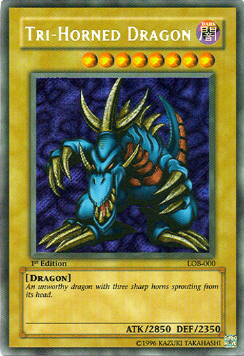 Tri-Horned Dragon [LOB-000] Secret Rare | Galactic Gamez