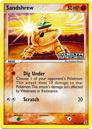 Sandshrew (82/113) (Stamped) [EX: Delta Species] | Galactic Gamez