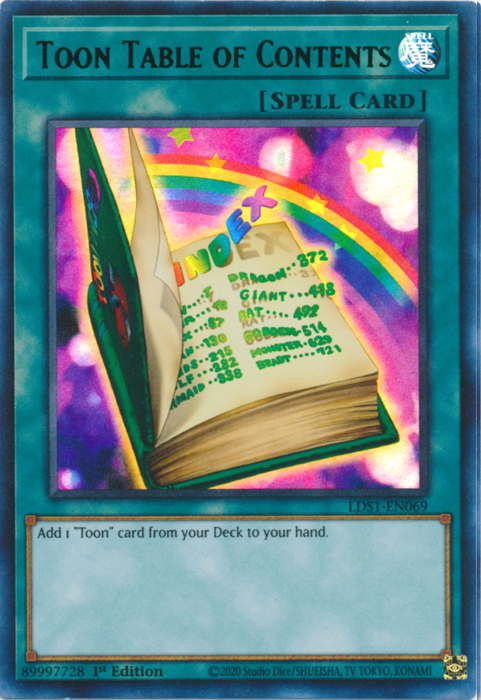 Toon Table of Contents (Green) [LDS1-EN069] Ultra Rare | Galactic Gamez