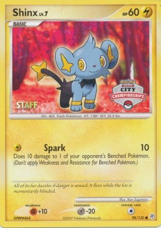 Shinx (98/130) (Staff City Championships Promo) [Nintendo: Black Star Promos] | Galactic Gamez