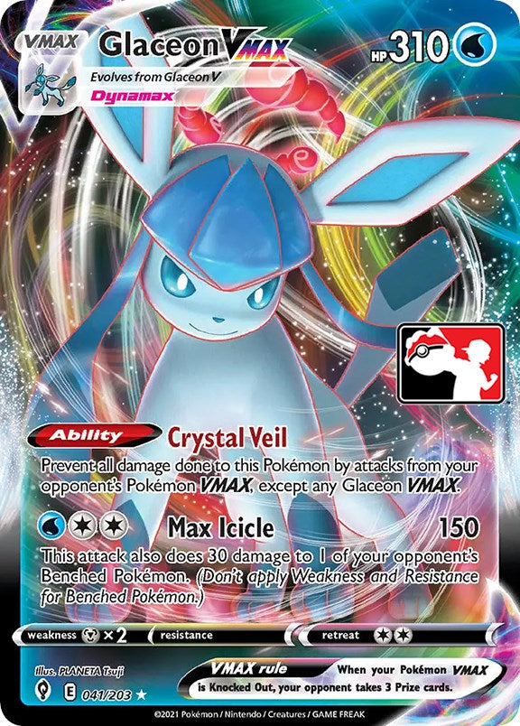 Glaceon VMAX (041/203) [Prize Pack Series One] | Galactic Gamez