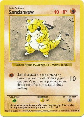 Sandshrew (62/102) [Base Set Shadowless Unlimited] | Galactic Gamez