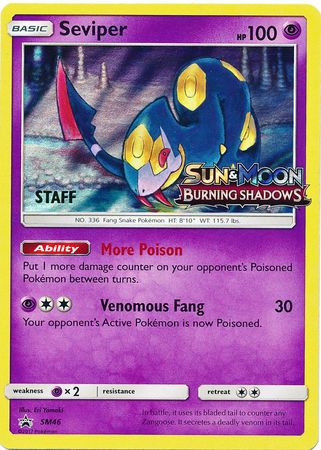 Seviper (SM46) (Staff Prerelease Promo) [Sun & Moon: Black Star Promos] | Galactic Gamez