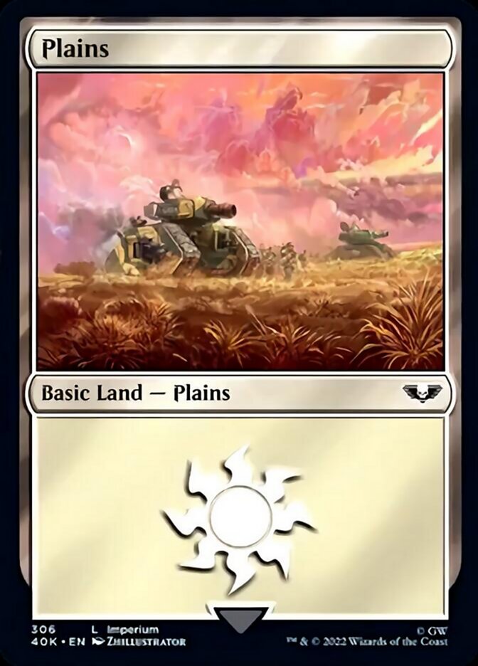 Plains (306) (Surge Foil) [Universes Beyond: Warhammer 40,000] | Galactic Gamez