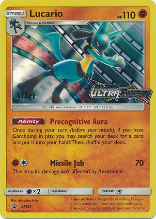 Lucario (SM95) (Staff Prerelease Promo) [Sun & Moon: Black Star Promos] | Galactic Gamez